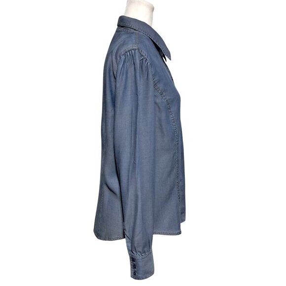 Liz Claiborne Chambray Top Womens Size L Button Up Long Sleeve NWT NOS - Picture 14 of 14